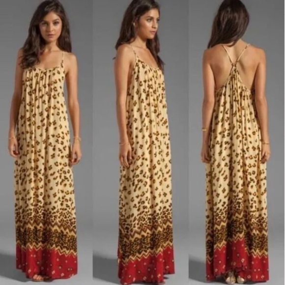 Minkpink Wild Thing Maxi Dress Leopard Animal Print XS Strappy Flowy Boho - Picture 2 of 16